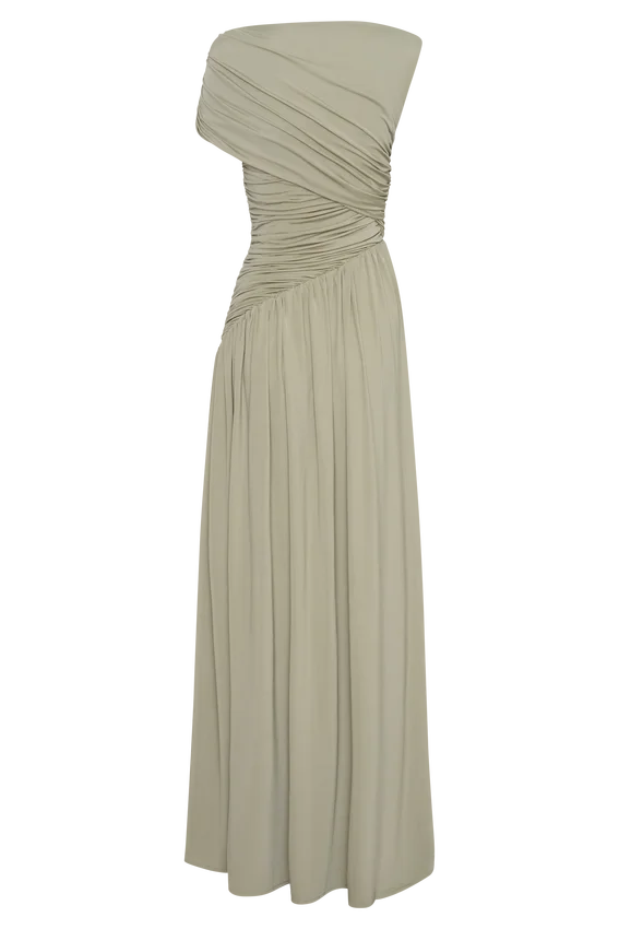 Ayeshya Slinky Asymmetric Maxi Dress – Sage Ayeshya Slinky Asymmetric Maxi Dress – Sage