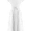 Aysha Buttoned Linen Midi Dress – White Aysha Buttoned Linen Midi Dress – White
