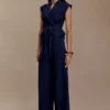 Charley Structured Tie Denim Top – Indigo Blue Charley Structured Tie Denim Top – Indigo Blue