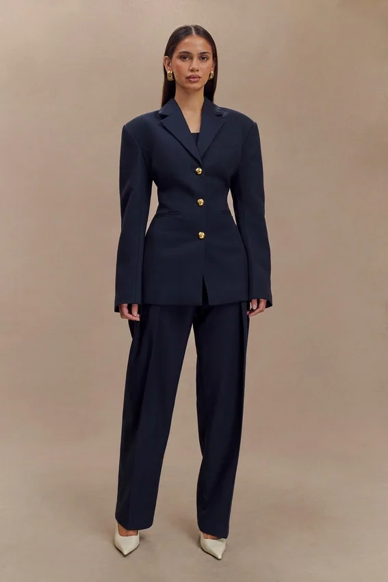 Bellamy Cinched Blazer – Dark Navy Bellamy Cinched Blazer – Dark Navy