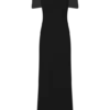 Bernadina Mesh And Slinky Halter Maxi Dress – Black