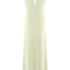 Beryl Slinky Maxi Dress With Pearls – Ivory
