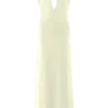 Beryl Slinky Maxi Dress With Pearls – Ivory