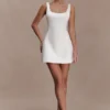 Beth Satin Mini Dress – White