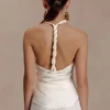 Bianca Satin Halter Top – Ivory