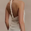 Bianca Satin Halter Top – Ivory