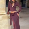 Bowie Low Rise Knit Maxi Skirt – Dark Chocolate