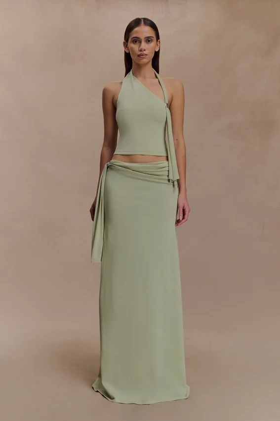 Xanthia Knit Halter Top – Pastel Green Xanthia Knit Halter Top – Pastel Green