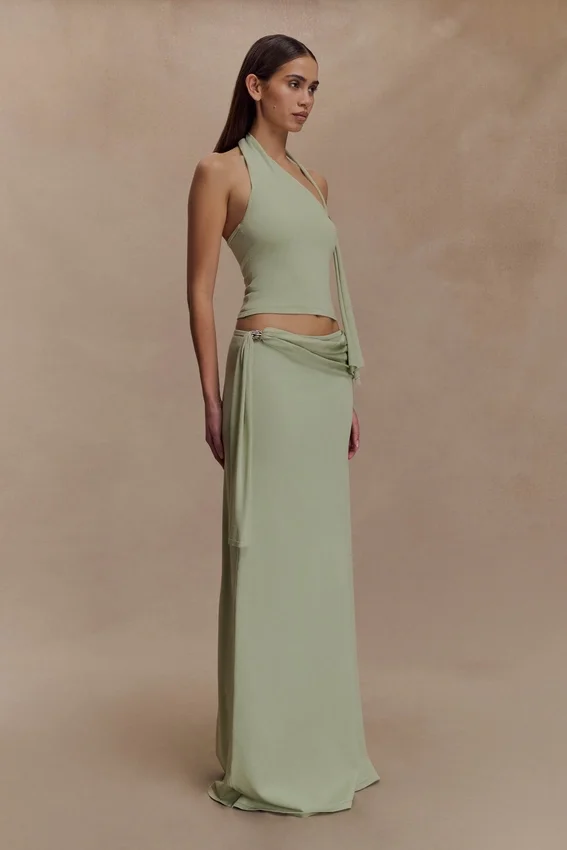 Xanthia Knit Halter Top – Pastel Green Xanthia Knit Halter Top – Pastel Green