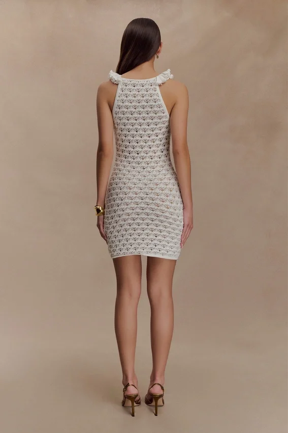 Brigid Ruffle Knit Sleeveless Dress – Ivory Brigid Ruffle Knit Sleeveless Dress – Ivory
