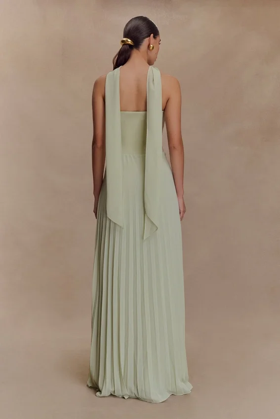 Caira Chiffon Scarf Maxi Dress – Sage Caira Chiffon Scarf Maxi Dress – Sage
