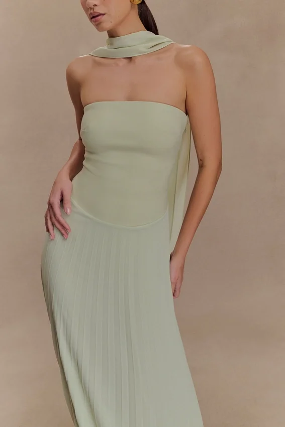 Caira Chiffon Scarf Maxi Dress – Sage Caira Chiffon Scarf Maxi Dress – Sage