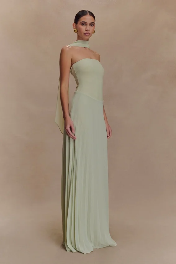 Caira Chiffon Scarf Maxi Dress – Sage Caira Chiffon Scarf Maxi Dress – Sage