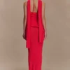 Caprice Halter Knit Maxi Dress – Red
