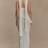 Caprice Halter Knit Maxi Dress – White