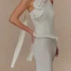 Caprice Halter Knit Maxi Dress – White