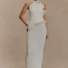 Caprice Halter Knit Maxi Dress – White