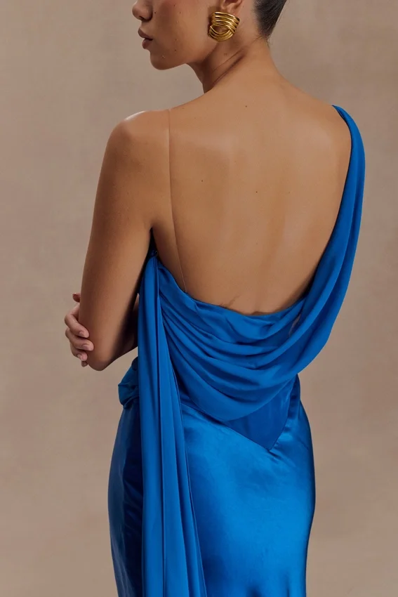 Carah Satin And Chiffon Maxi Dress – Cobalt Carah Satin And Chiffon Maxi Dress – Cobalt