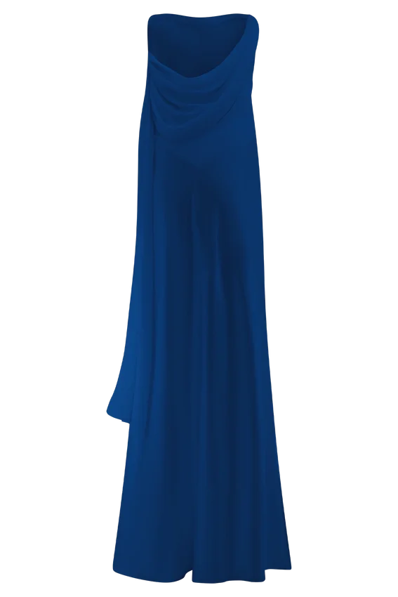 Carah Satin And Chiffon Maxi Dress – Cobalt Carah Satin And Chiffon Maxi Dress – Cobalt