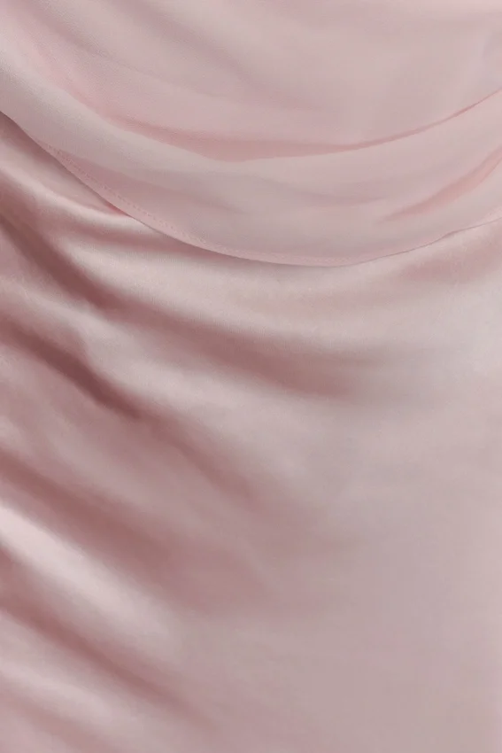 Carah Satin And Chiffon Maxi Dress – Pale Pink Carah Satin And Chiffon Maxi Dress – Pale Pink