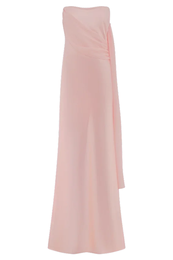 Carah Satin And Chiffon Maxi Dress – Pale Pink Carah Satin And Chiffon Maxi Dress – Pale Pink