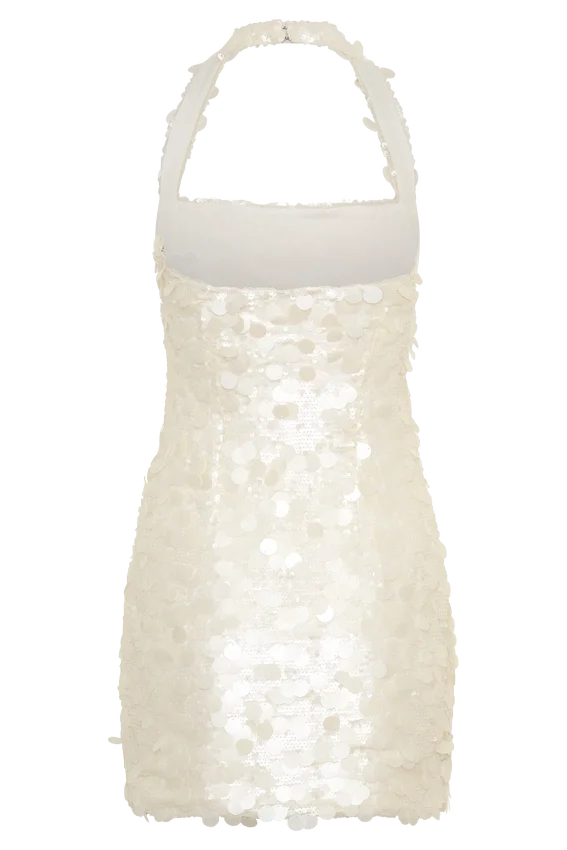Caralee Sequin Halter Mini Dress – Ivory Caralee Sequin Halter Mini Dress – Ivory