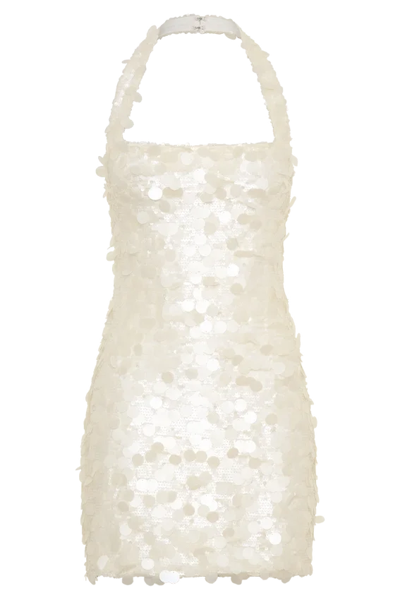 Caralee Sequin Halter Mini Dress – Ivory Caralee Sequin Halter Mini Dress – Ivory
