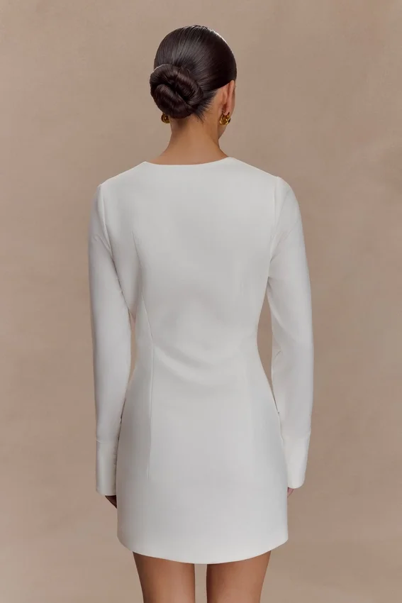Carina Peplum Cotton Shirt Dress – White Carina Peplum Cotton Shirt Dress – White
