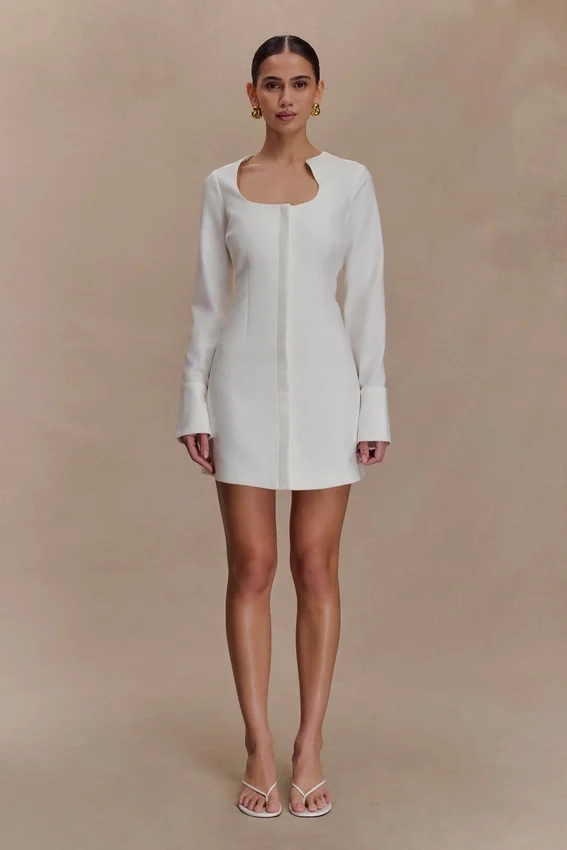 Carina Peplum Cotton Shirt Dress – White Carina Peplum Cotton Shirt Dress – White