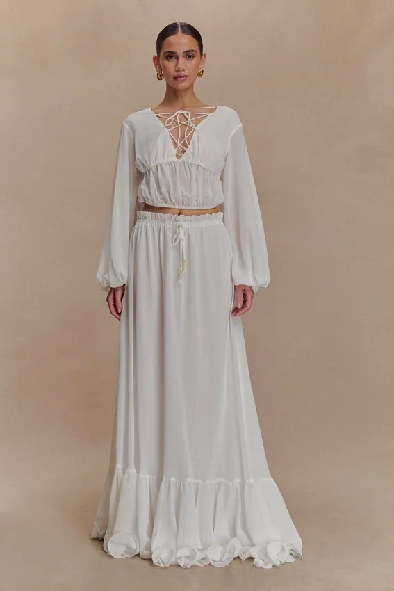 Carlie Chiffon Maxi Skirt – Ivory Carlie Chiffon Maxi Skirt – Ivory