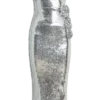 Cassia Strapless Sequin Rose Midi Dress – Silver