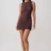 Cherly Knit Crochet Mini Dress – Chocolate