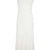 Chloe Peached Jersey One Shoulder Midi Dress – Ivory