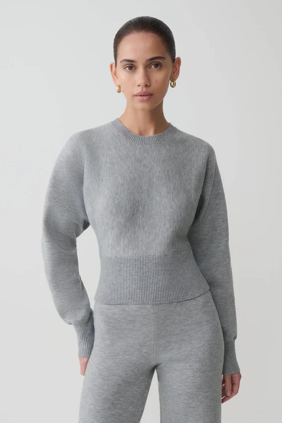 Ciaralee Cinched Waist Jumper – Grey Marle Ciaralee Cinched Waist Jumper – Grey Marle