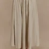 Clarence Linen A-Line Maxi Skirt – Natural