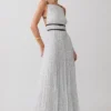 Clarisse Pleated Maxi Dress – Polka Dot