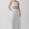 Clarisse Pleated Maxi Dress – Polka Dot