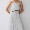 Clarisse Pleated Maxi Dress – Polka Dot