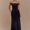 Coco Dropped Waist Maxi Dress – Black