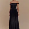 Coco Dropped Waist Maxi Dress – Black