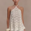 Corey Crochet Halter Neck Top – Ivory