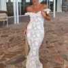 Cornelia Floral Sheer Maxi Dress – Ivory