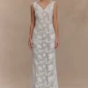 Cornelia Floral Sheer Maxi Dress – Ivory