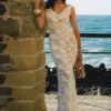 Cornelia Floral Sheer Maxi Dress – Ivory