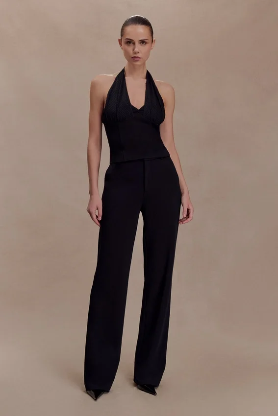 Cressida Crepe Halter Top – Black Cressida Crepe Halter Top – Black
