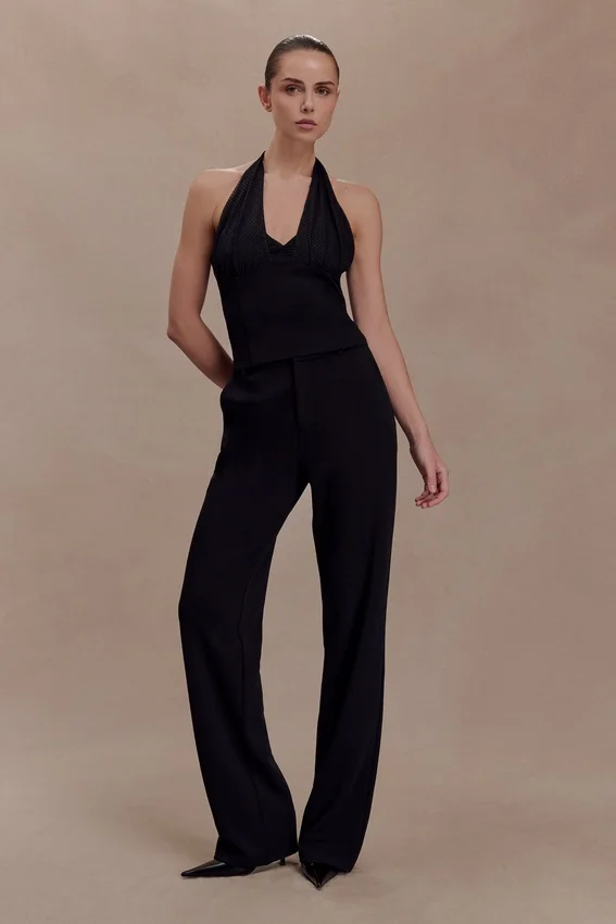 Cressida Crepe Halter Top – Black Cressida Crepe Halter Top – Black
