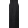 Cyrill Strapless Satin Structured Maxi Dress – Black