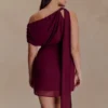 Daisie Chiffon Mini Dress – Wine