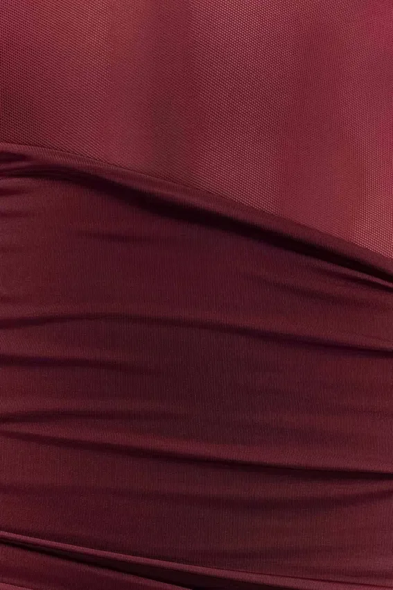 Dallas One Shoulder Mesh Maxi Dress – Burgundy Dallas One Shoulder Mesh Maxi Dress – Burgundy