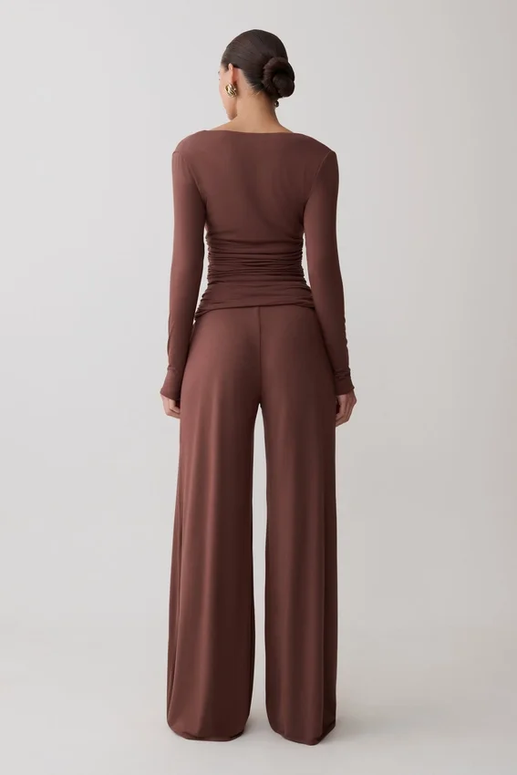 Dewi Wide Leg Modal Pants – Chocolate Dewi Wide Leg Modal Pants – Chocolate